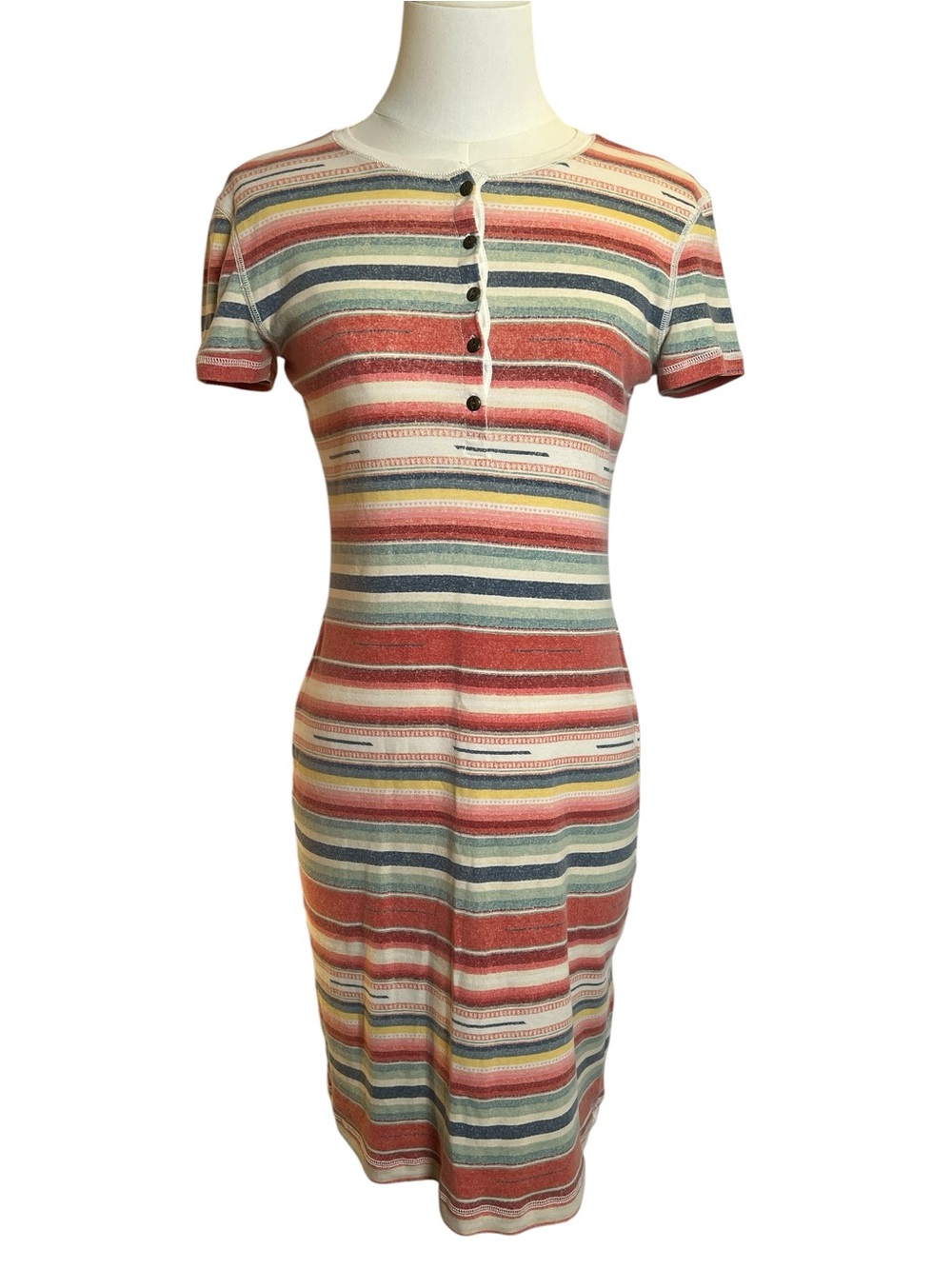 Lauren Jeans Co. Ralph Lauren LRL Western Striped Pullover Shirt Dress Size XS